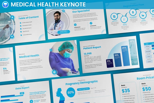 医疗健康行业知识宣传Keynote模板 - 顶尖PPT