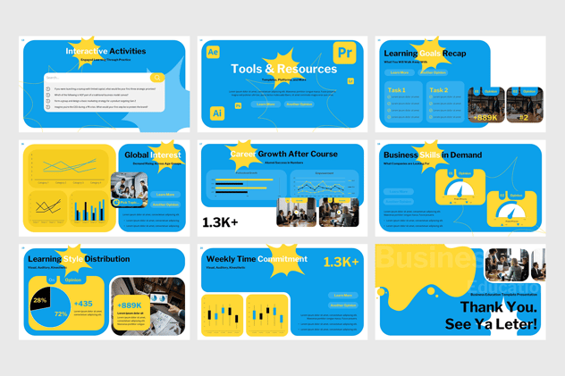 高等院校商业教育职业培训机构PPT模板 - 顶尖PPT