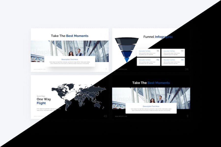 蓝色现代设计风格旅游度假主题PPT模板 - 顶尖PPT