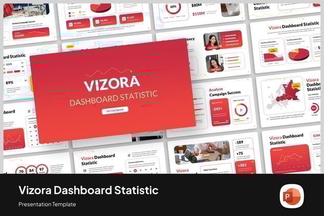 仪表板统计数据展示PPT模板 - 顶尖PPT