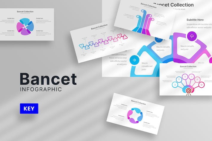 箭头数据分析信息图表keynote模板 - 顶尖PPT