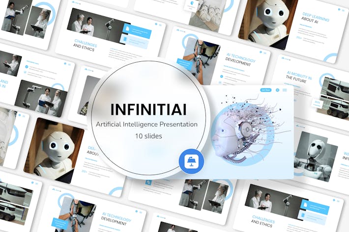 AI人工智能机器人keynote模板 - 顶尖PPT