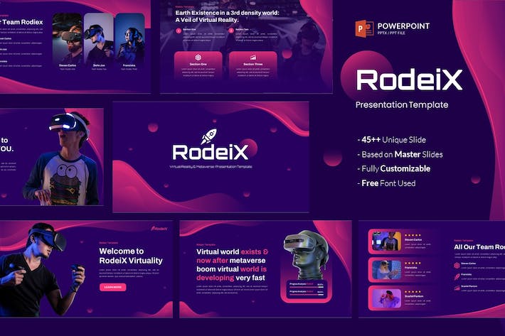 虚拟现实元宇宙技术应用开发PPT模板 - 顶尖PPT