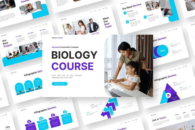 生物教育课程教学知识PPT模板 - 顶尖PPT