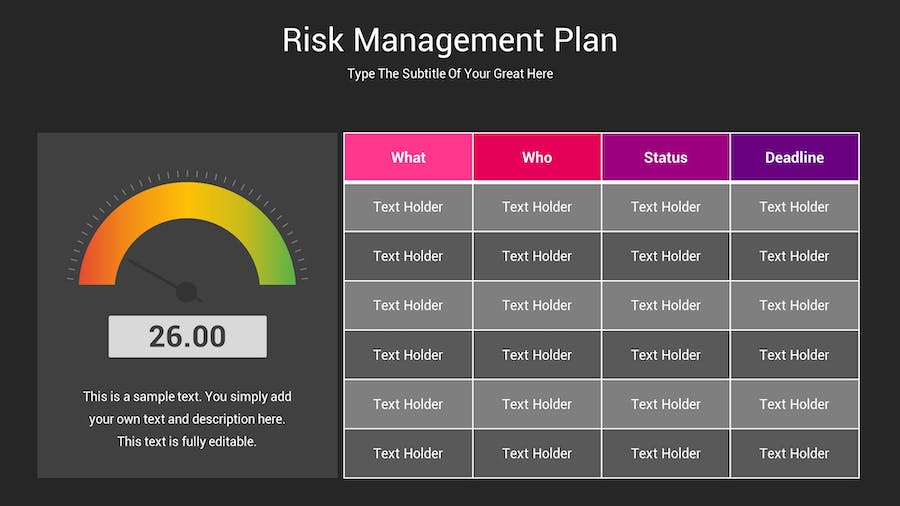 风险管理计划深色主题Keynote模板 - 顶尖PPT