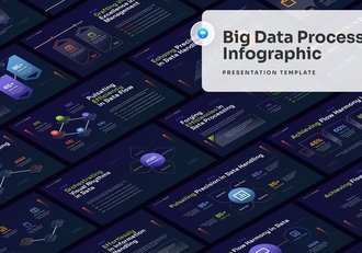 黑色质感流程信息图形Keynote模板 - 顶尖PPT