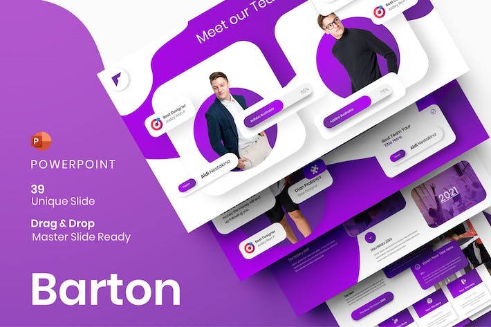 紫色商业计划团队介绍项目合作营销通用PPT模板 - 顶尖PPT