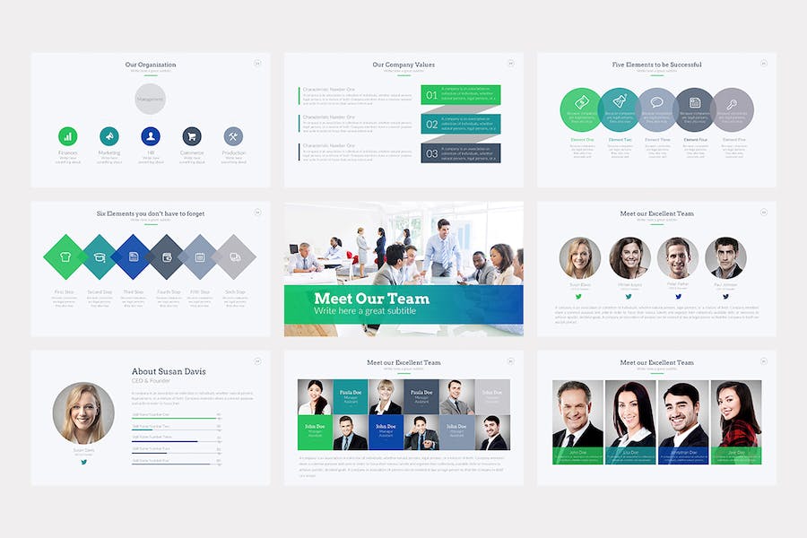 蓝色大气商业计划年总结企业合作团队介绍多用途keynote模板 - 顶尖PPT