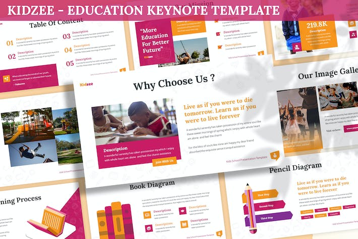 儿童教育培训课程教学设计Keynote模板 - 顶尖PPT