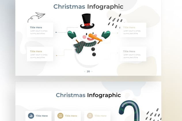 涂鸦圣诞节卡通图形人物keynote模板 - 顶尖PPT