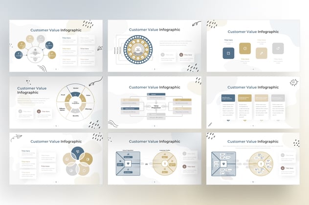 涂鸦客户价值信息图形PPT模板 - 顶尖PPT