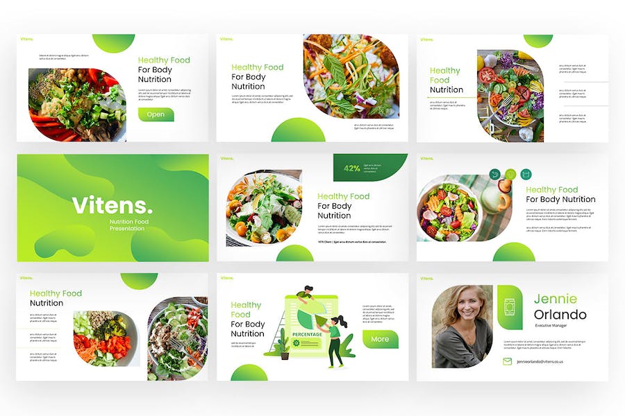 绿色健康生活方式品牌宣传Keynote模板 - 顶尖PPT