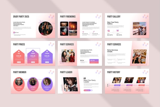 新年快乐跨年夜狂欢PPT模板 - 顶尖PPT