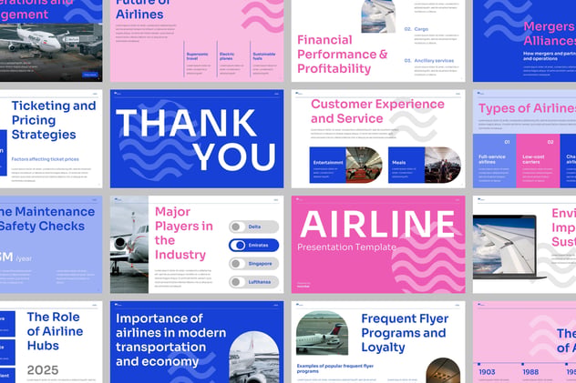 航空公司品牌服务营销PPT模板 - 顶尖PPT