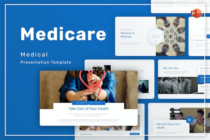 蓝色医疗医学研究医院介绍医生团队展示PPT模板 - 顶尖PPT