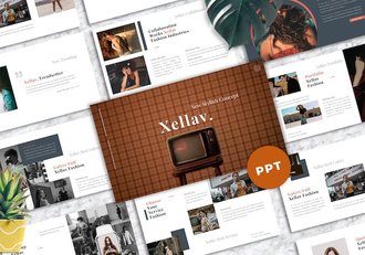 时尚模特摄影美图PPT模板 - 顶尖PPT