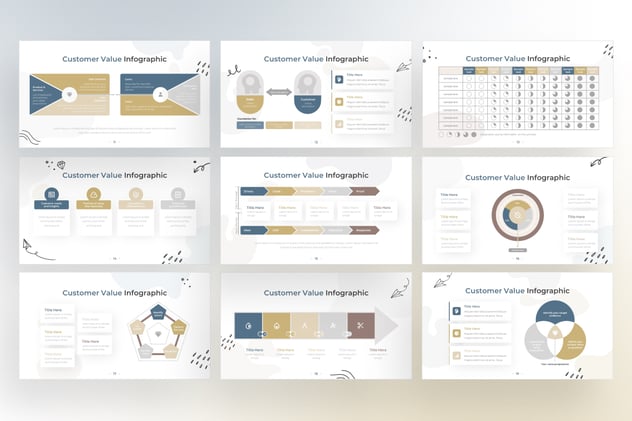 涂鸦客户价值信息图形PPT模板 - 顶尖PPT