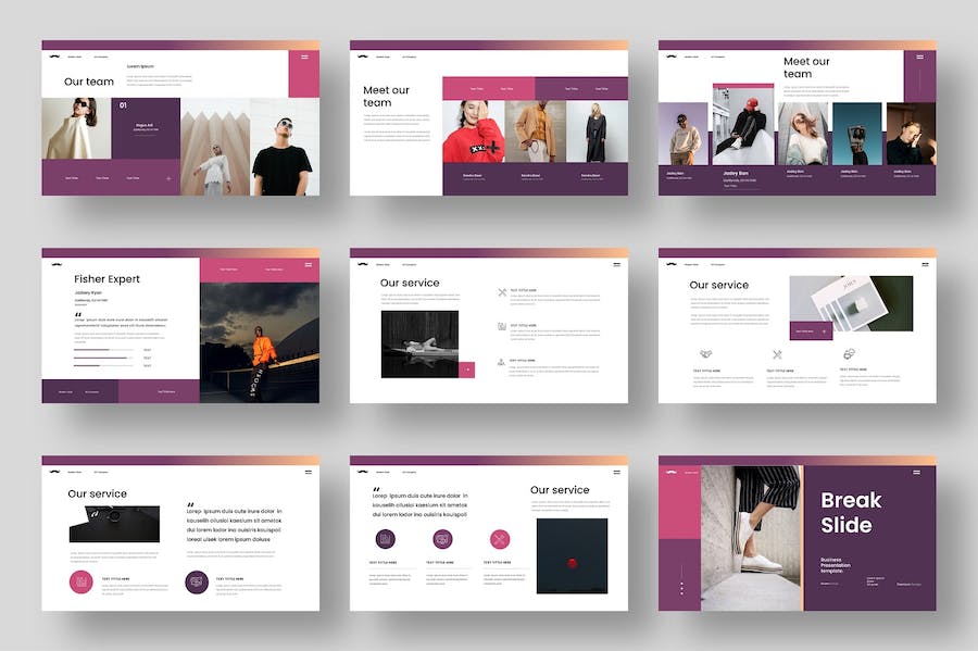 国外扁平化创意商业商务keynote模板 - 顶尖PPT