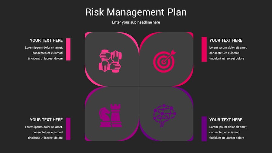 风险管理计划深色主题Keynote模板 - 顶尖PPT