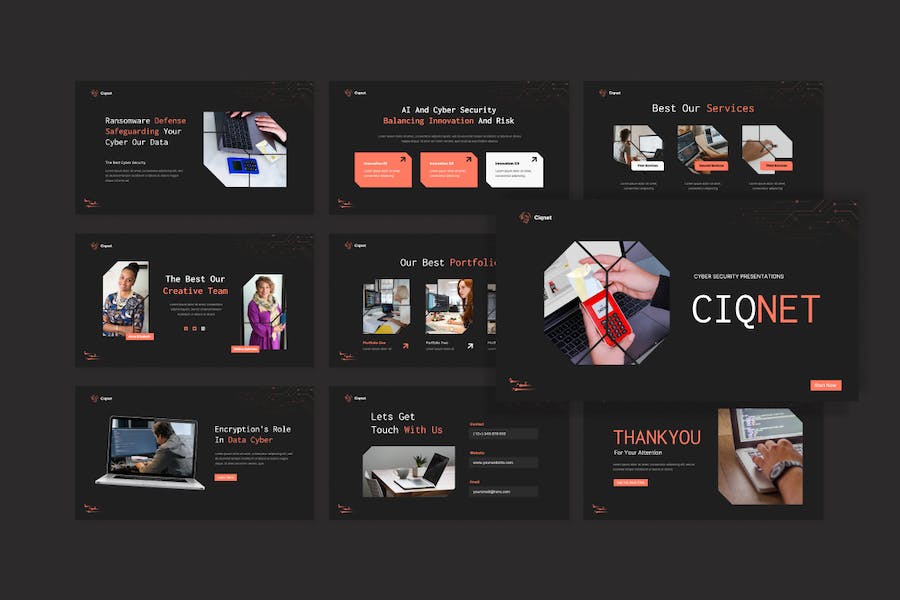 暗黑风格网络安全主题Keynote演示文稿 - 顶尖PPT