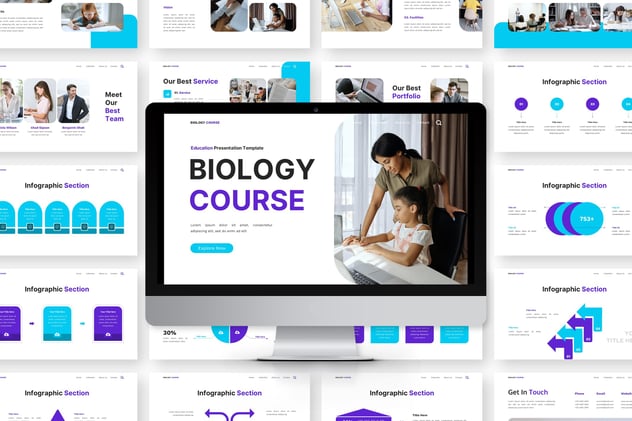 生物教育课程教学知识PPT模板 - 顶尖PPT