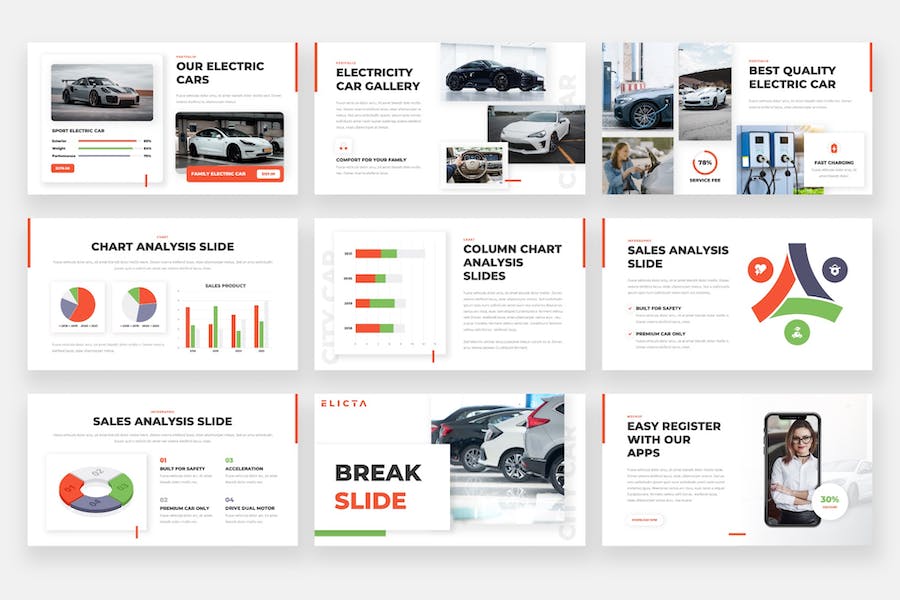 新能源电动汽车产品展示介绍PPT模板 - 顶尖PPT