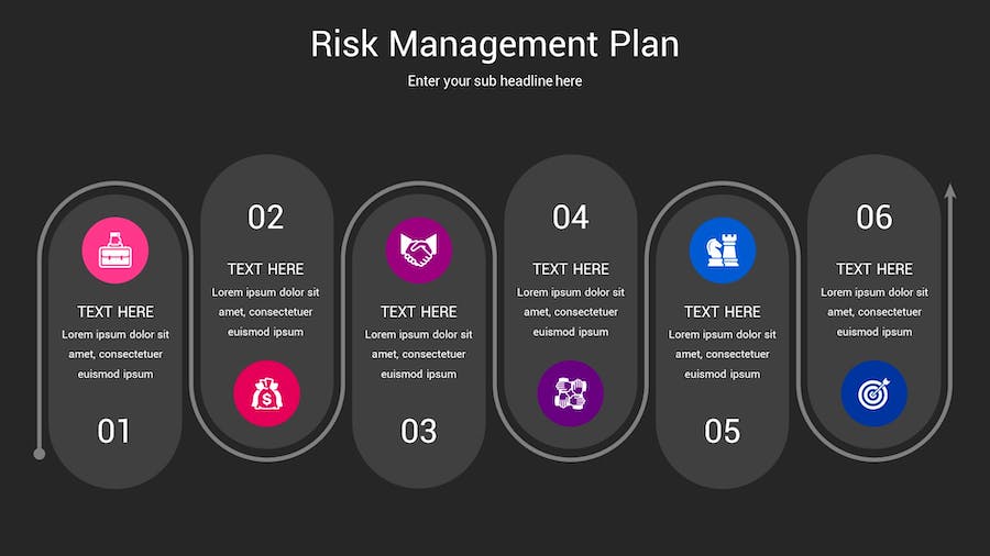 风险管理计划深色主题Keynote模板 - 顶尖PPT
