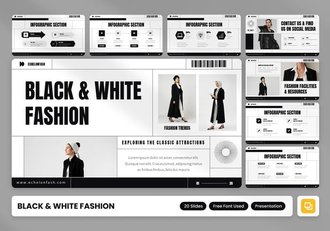 黑白时尚风格PPT模板 - 顶尖PPT