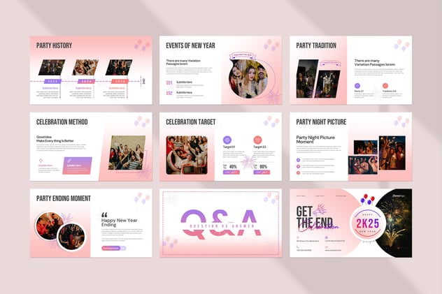 新年快乐跨年夜狂欢PPT模板 - 顶尖PPT