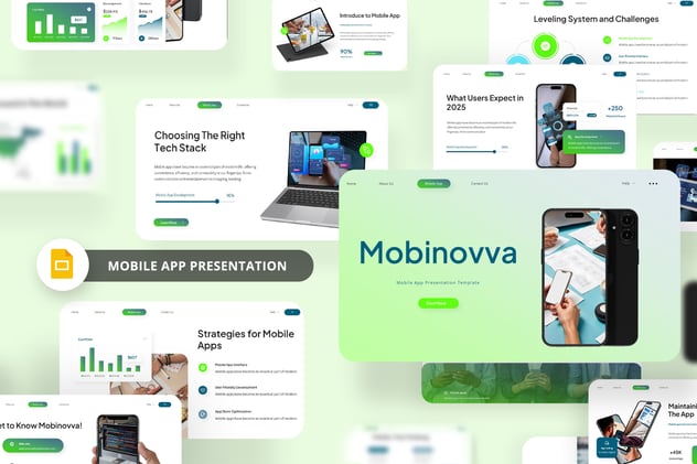 移动应用开发运营方案PPT展示模板 - 顶尖PPT