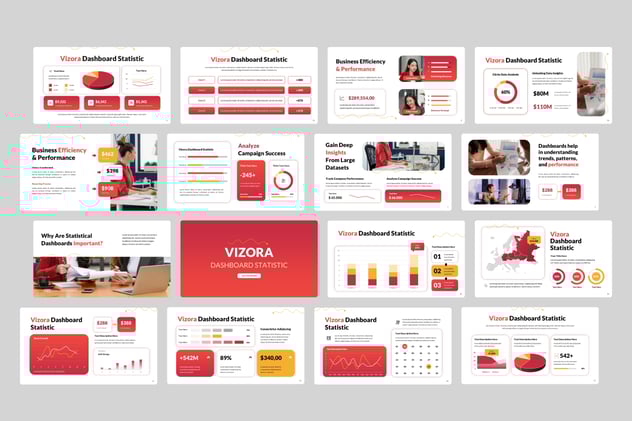 仪表板统计数据展示PPT模板 - 顶尖PPT