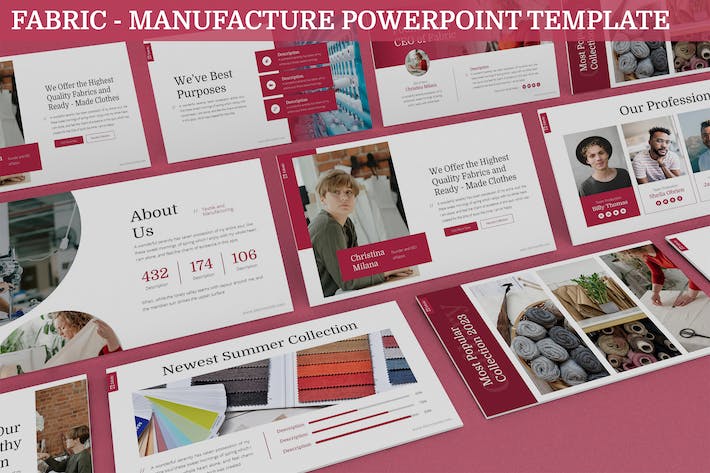 布料制造服装设计PPT模板 - 顶尖PPT