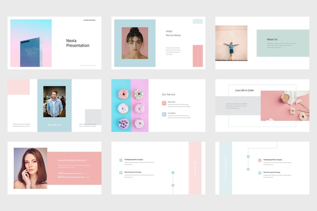 柔和色彩简约风格keynote模板 - 顶尖PPT