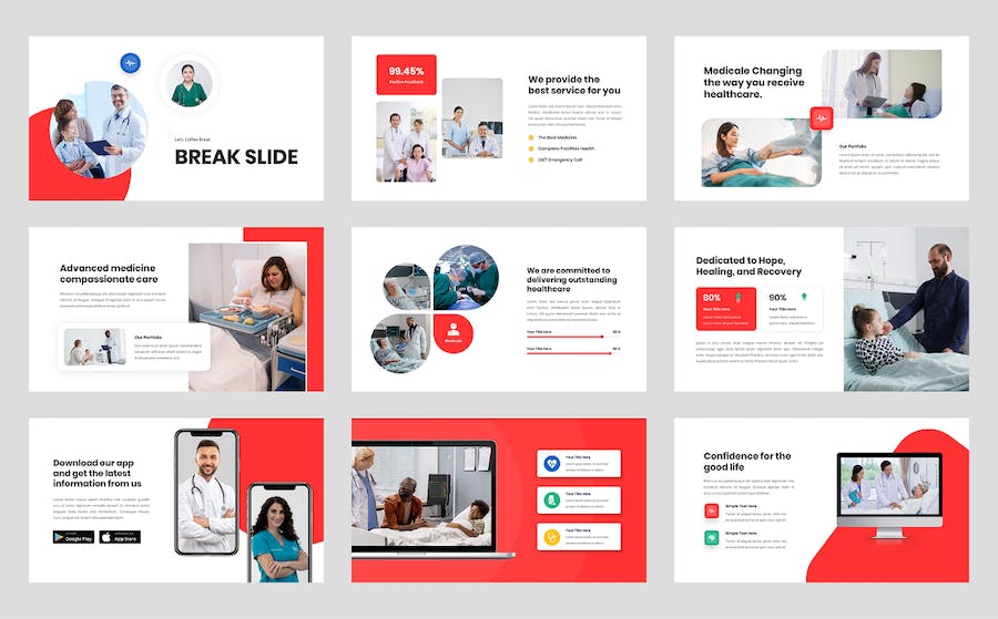 医疗保健健康管理知识普及Keynote模板 - 顶尖PPT