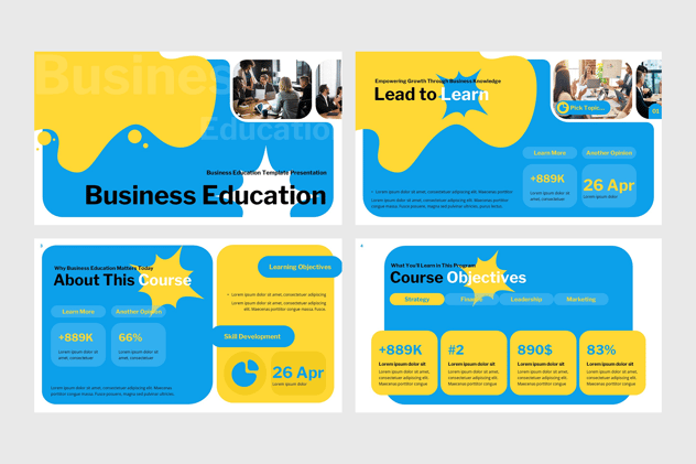 高等院校商业教育职业培训机构PPT模板 - 顶尖PPT