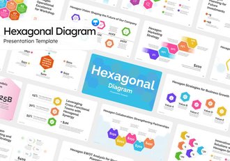 彩色六边形图步骤流程图形keynote模板 - 顶尖PPT