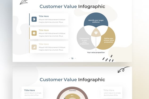 涂鸦客户价值信息图形PPT模板 - 顶尖PPT