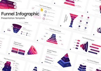 紫色渐变漏斗金字塔信息图形PPT模板 - 顶尖PPT