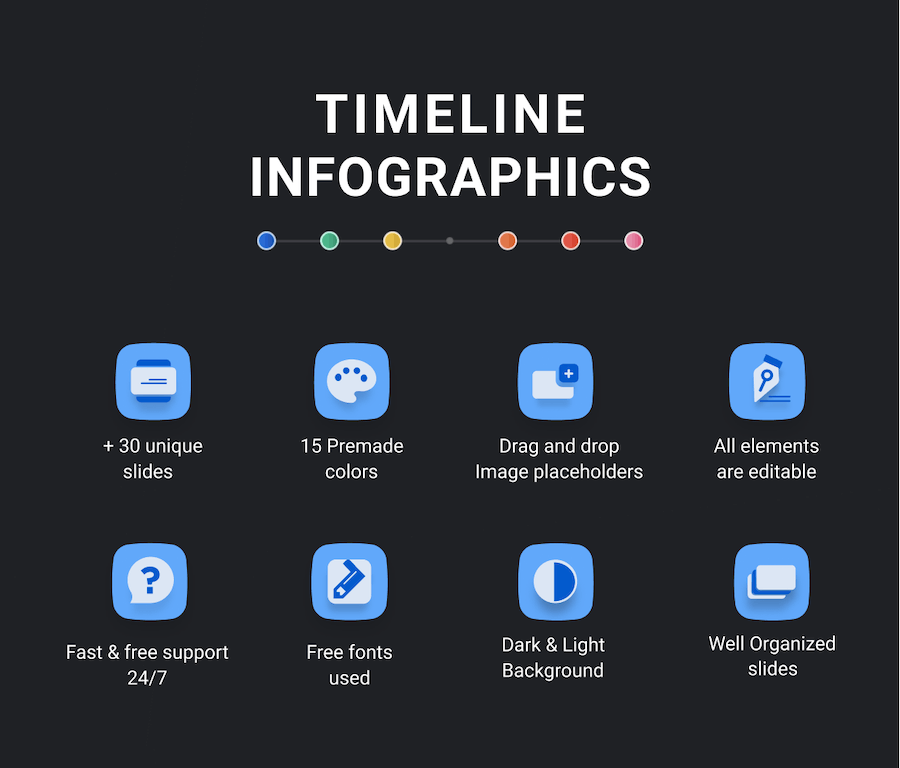 项目进度时间轴信息图可视化PPT模板 - 顶尖PPT
