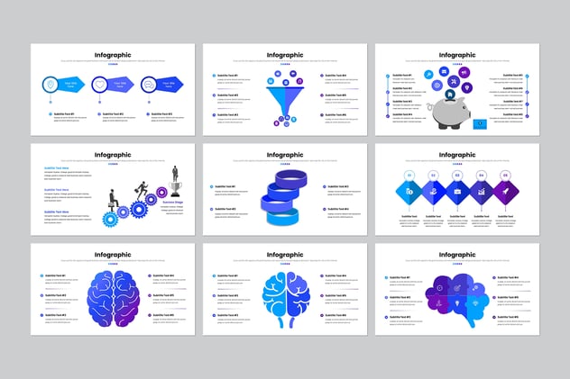 商务蓝色信息图形keynote模板 - 顶尖PPT