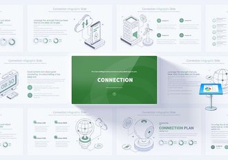 云服务链接设备图形插画keynote模板 - 顶尖PPT