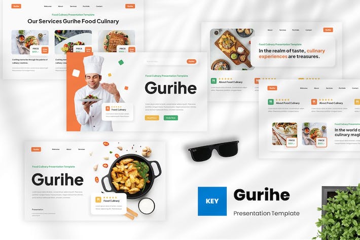 食品烹饪美食推荐Keynote模板 - 顶尖PPT