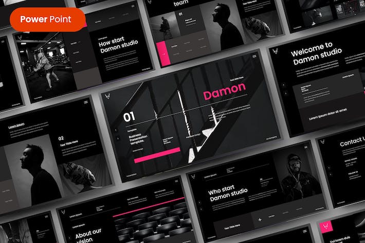 黑色创意国外商务商业通用PowerPoint模板 - 顶尖PPT