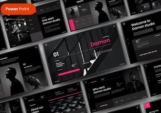 黑色创意国外商务商业通用PowerPoint模板 - 顶尖PPT