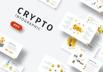 黄色系加密货币信息图表PPT模板 - 顶尖PPT