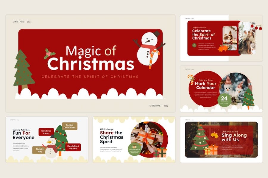 创业卡通风国外圣诞节派对活动keynote模板 - 顶尖PPT