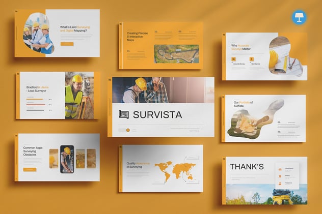 土地测量与数字制图keynote模板 - 顶尖PPT