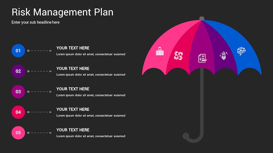 风险管理计划深色主题Keynote模板 - 顶尖PPT