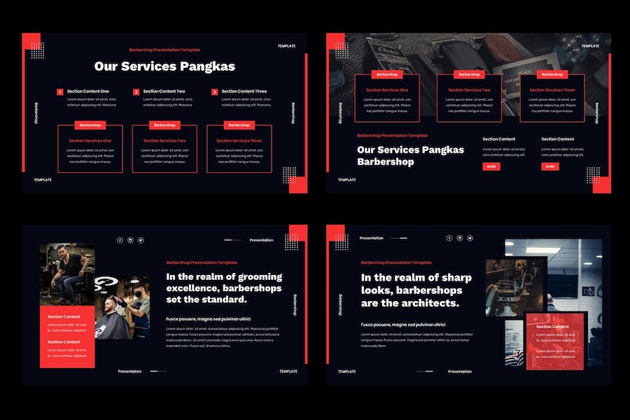 理发店剃须keynote模板 - 顶尖PPT
