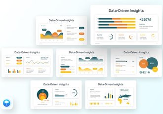 彩色可视化数据图形keynote模板 - 顶尖PPT